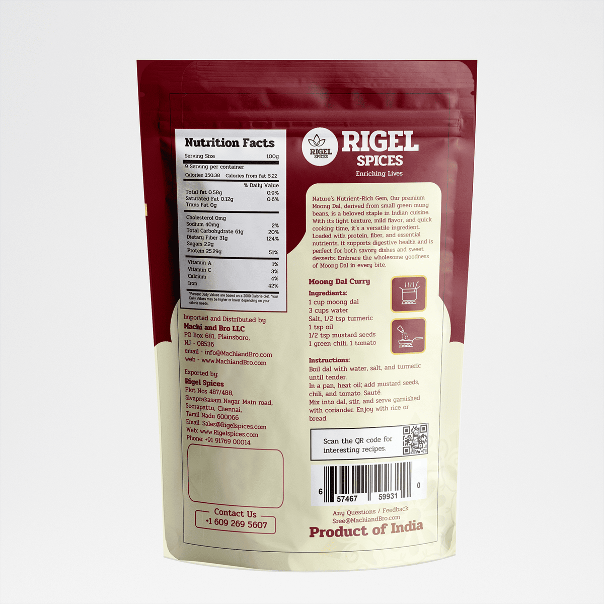 Moong Dhal - 2 lbs image 1